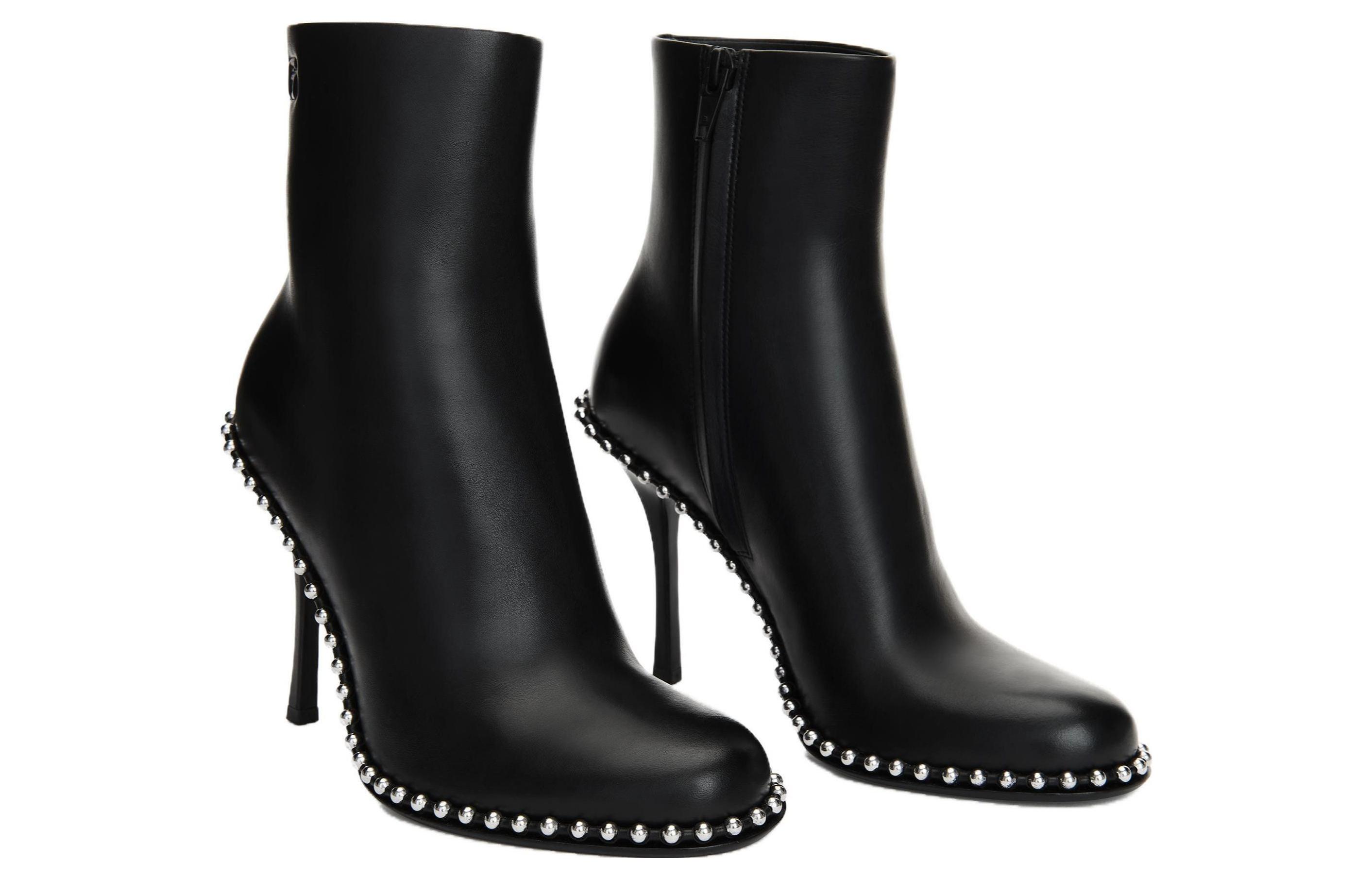 (W) Alexander Wang Leather Pointed Toe CMFT Ankle Boots 'Black' 圖 4