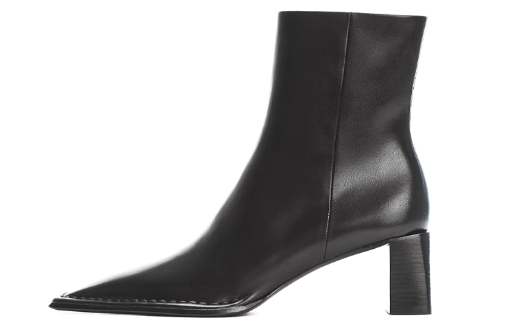 (W) Alexander Wang Leather Zip Boots 'Black'