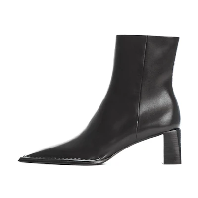 (W) Alexander Wang Leather Zip Boots 'Black'