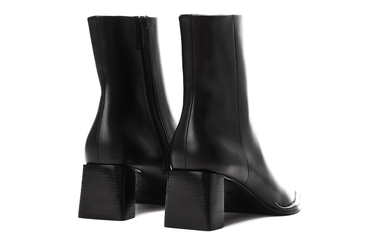 (W) Alexander Wang Leather Zip Boots 'Black' 圖 3
