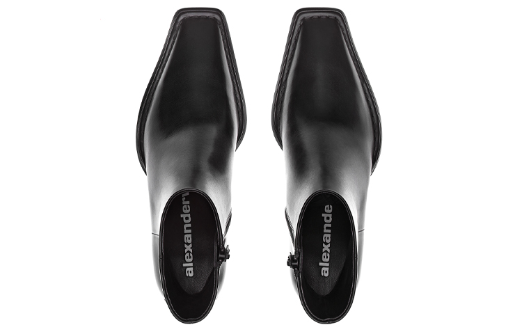 (W) Alexander Wang Leather Zip Boots 'Black' 圖 4