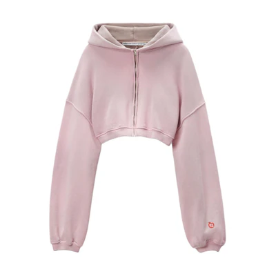 (Women) Alexander Wang Letter Logo Zip-Up Hoodie Pink (). 4CC2241495688A