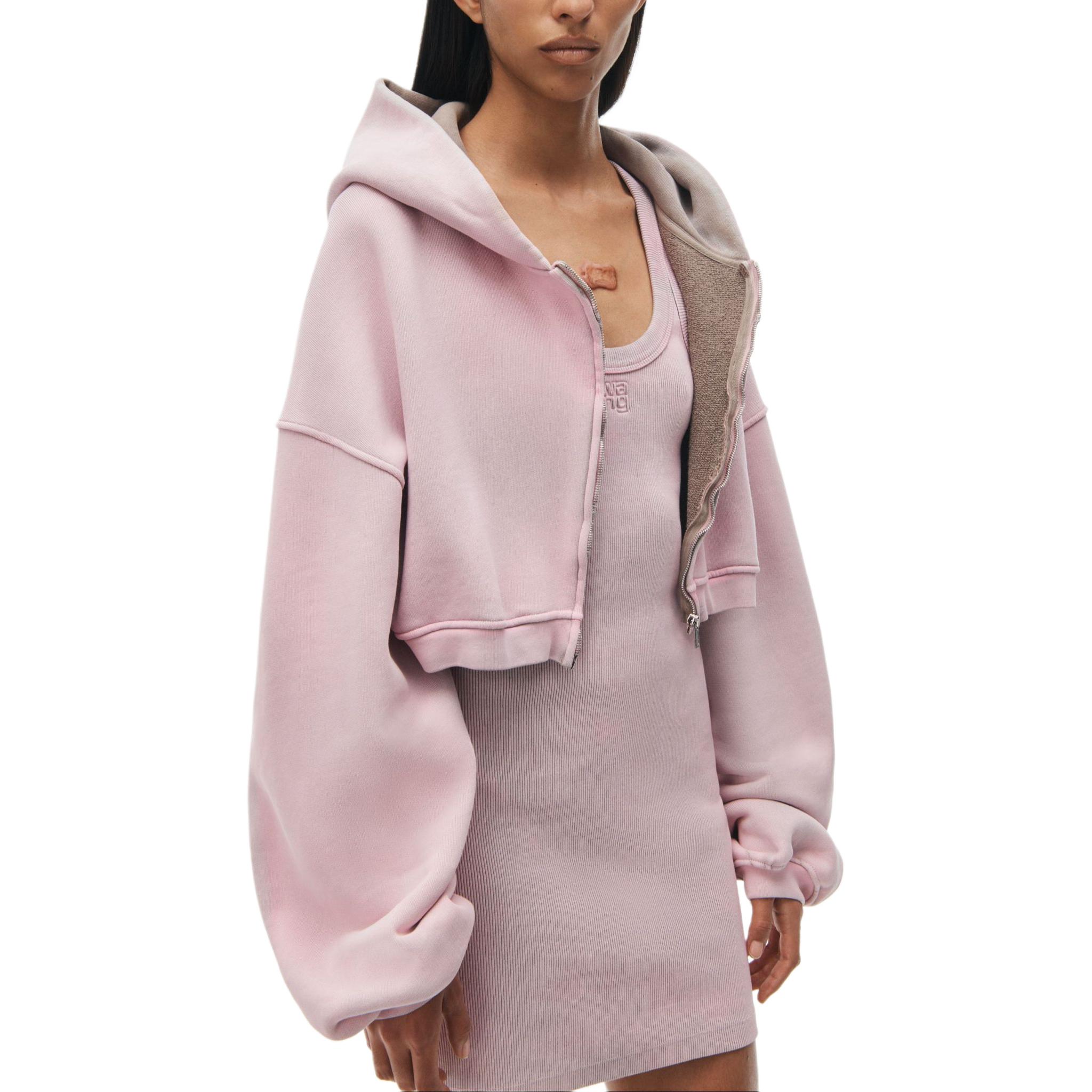 (Women) Alexander Wang Letter Logo Zip-Up Hoodie Pink (). 4CC2241495688A 圖 5