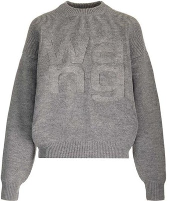 (W) Alexander Wang Sweater Rajut Oversized Abu-abu dengan Print Huruf. 4KC4231020-091 Buy (W) Alexander Wang Sweater Rajut Oversized Abu-abu dengan Print Huruf. 4KC4231020-091