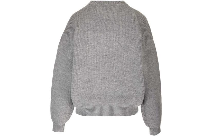 Lookbook (W) Alexander Wang Sweater Rajut Oversized Abu-abu dengan Print Huruf. 4KC4231020-091