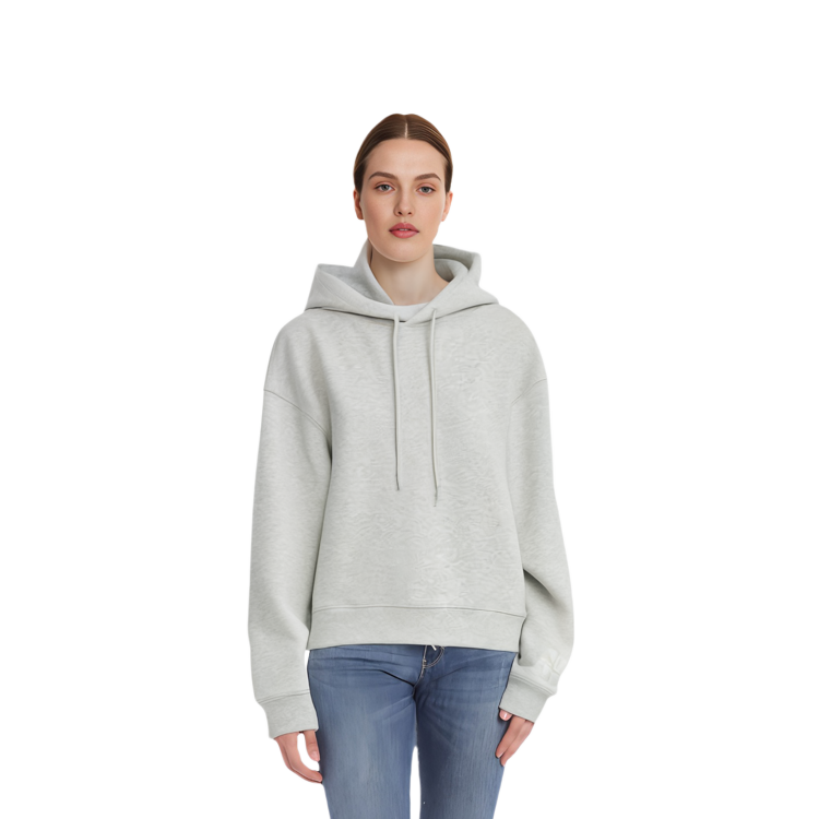 (Women) Alexander Wang Logo Cuff Fleece Hoodie in Gray. 4CC1202025-050 圖 6
