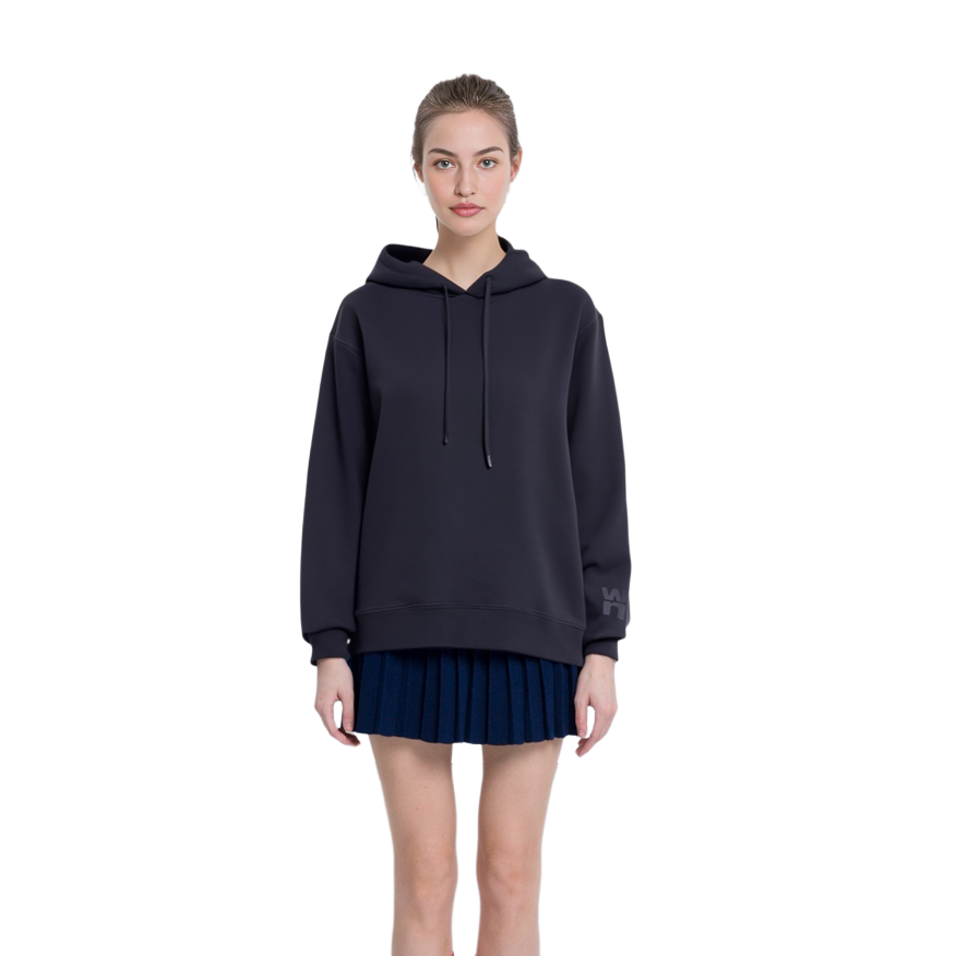 (Women) Alexander Wang Logo Cuffed Fleece Hoodie in Black 4CC1202025-001 圖 3