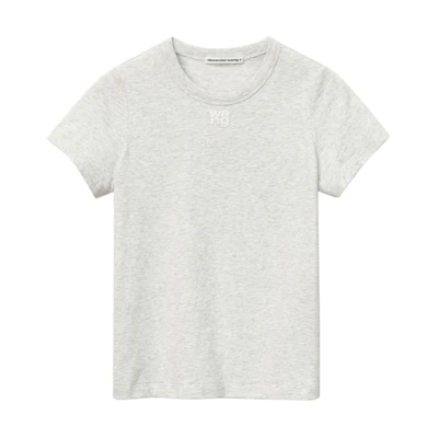 (Women) Alexander Wang Logo Embroidered Crewneck T-Shirt Grey Short Sleeve 4CC1201154-050