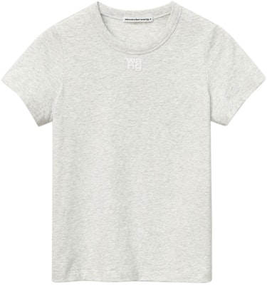 (W) Alexander Wang Camiseta Gris de Manga Corta con Logo Bordado Crewneck. 4CC1201154-050 Order (W) Alexander Wang Camiseta Gris de Manga Corta con Logo Bordado Crewneck. 4CC1201154-050