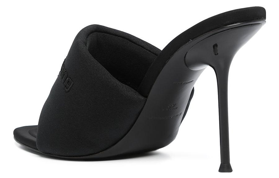 (W) Alexander Wang Logo Embroidery High Heel Sandals 'Black'