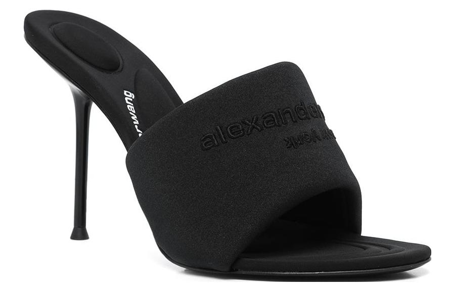 (W) Alexander Wang Logo Embroidery High Heel Sandals 'Black' 圖 3