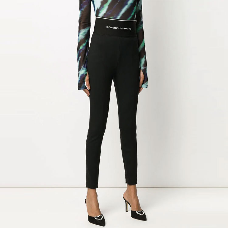 Lookbook (Women) Alexander Wang Logo High-Waist Zip Leggings Black 1WC1204218-001
