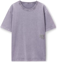 (Women) Alexander Wang Logo Oversized Purple Crewneck Short Sleeve T-Shirt Women. 4CC32213576-87A (Women) Alexander Wang Logo Oversized Purple Crewneck Short Sleeve T-Shirt Women. 4CC32213576-87A