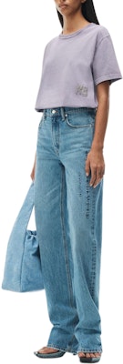 (W) Alexander Wang 紫色寬鬆Logo短袖T恤 女款 4CC32213576-87A Lookbook (W) Alexander Wang 紫色寬鬆Logo短袖T恤 女款 4CC32213576-87A