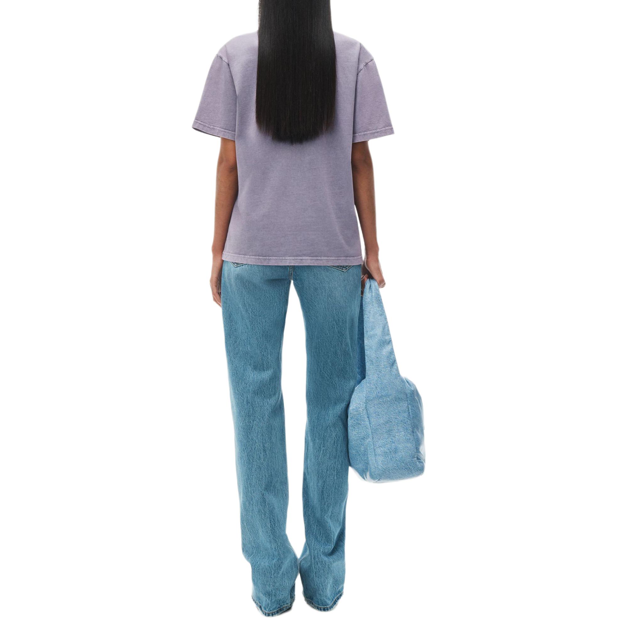 Shop (W) Alexander Wang 紫色寬鬆Logo短袖T恤 女款 4CC32213576-87A