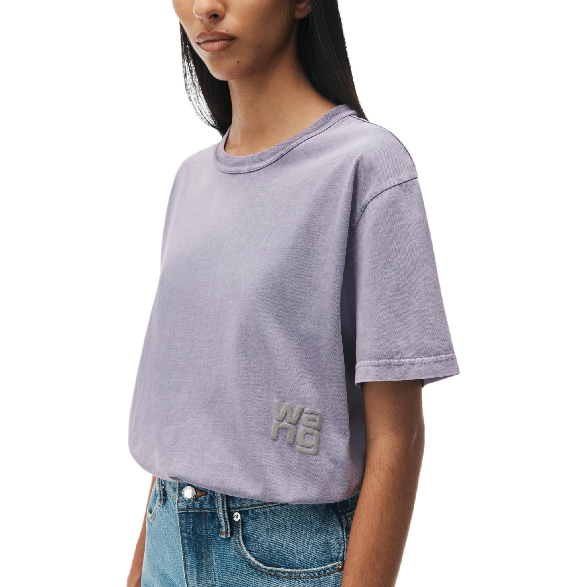 Purchase (W) Alexander Wang 紫色寬鬆Logo短袖T恤 女款 4CC32213576-87A