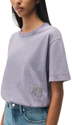 (W) Alexander Wang 紫色寬鬆Logo短袖T恤 女款 4CC32213576-87A Purchase (W) Alexander Wang 紫色寬鬆Logo短袖T恤 女款 4CC32213576-87A
