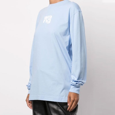 (W) 알렉산더 왕 로고 프린트 오버사이즈 긴팔 티셔츠. UCC1211024-458 Shop (W) 알렉산더 왕 로고 프린트 오버사이즈 긴팔 티셔츠. UCC1211024-458