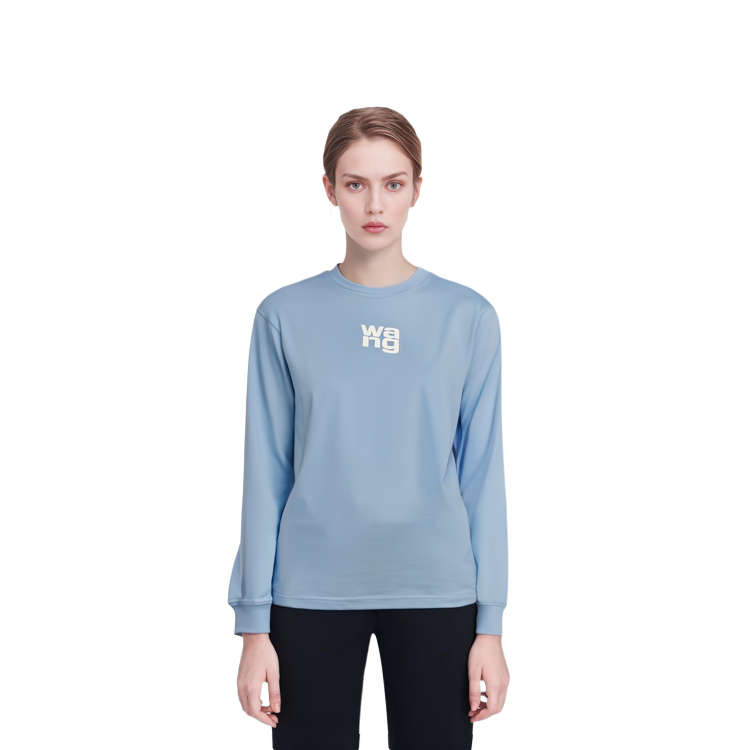 Details for (W) 알렉산더 왕 로고 프린트 오버사이즈 긴팔 티셔츠. UCC1211024-458