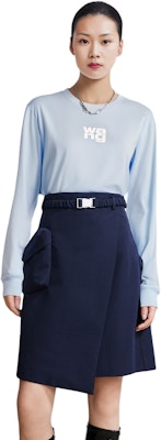 (W) 알렉산더 왕 로고 프린트 오버사이즈 긴팔 티셔츠. UCC1211024-458 2