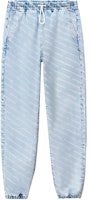 (Women) Alexander Wang Logo Printed Slim Fit Denim Joggers Blue 4DC3214996-274 (Women) Alexander Wang Logo Printed Slim Fit Denim Joggers Blue 4DC3214996-274