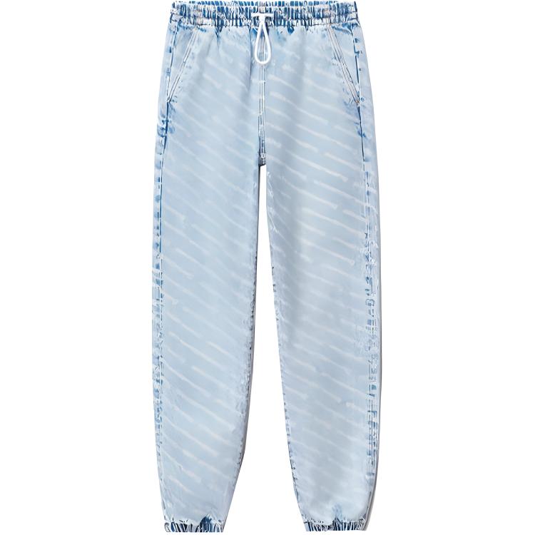 Order (Women) Alexander Wang Logo Printed Slim Fit Denim Joggers Blue 4DC3214996-274