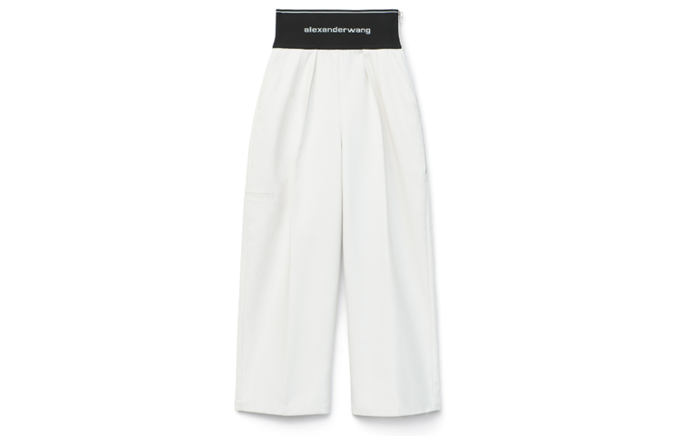 (Women) Alexander Wang Logo Slim Fit Tapered Sweatpants White 1WC1204234-100