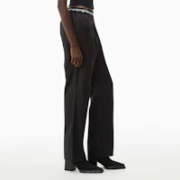 Purchase (W) Alexander Wang Logo 修身彈性長褲 黑色 4WC1214074-965