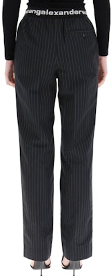 (W) アレキサンダー ワン ロゴ トリム ストレッチパンツ ブラック 4WC1214074-965 Sizing (W) アレキサンダー ワン ロゴ トリム ストレッチパンツ ブラック 4WC1214074-965