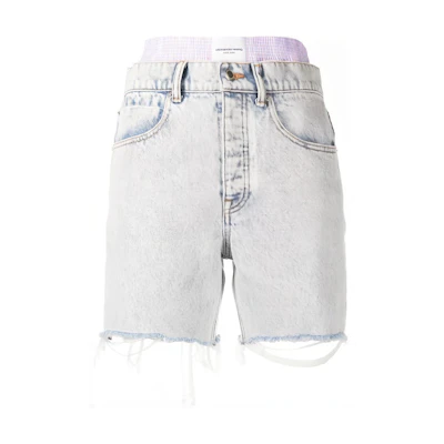 (Women) Alexander Wang Logo Waist Denim Shorts 4DC2224109-270