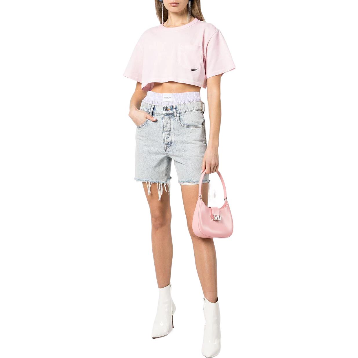 (Women) Alexander Wang Logo Waist Denim Shorts 4DC2224109-270 圖 3