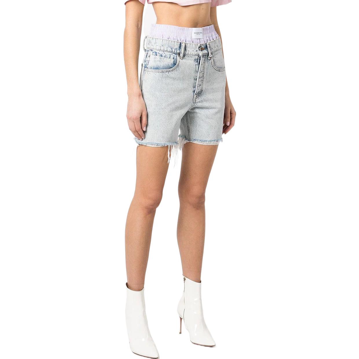 (Women) Alexander Wang Logo Waist Denim Shorts 4DC2224109-270 圖 4