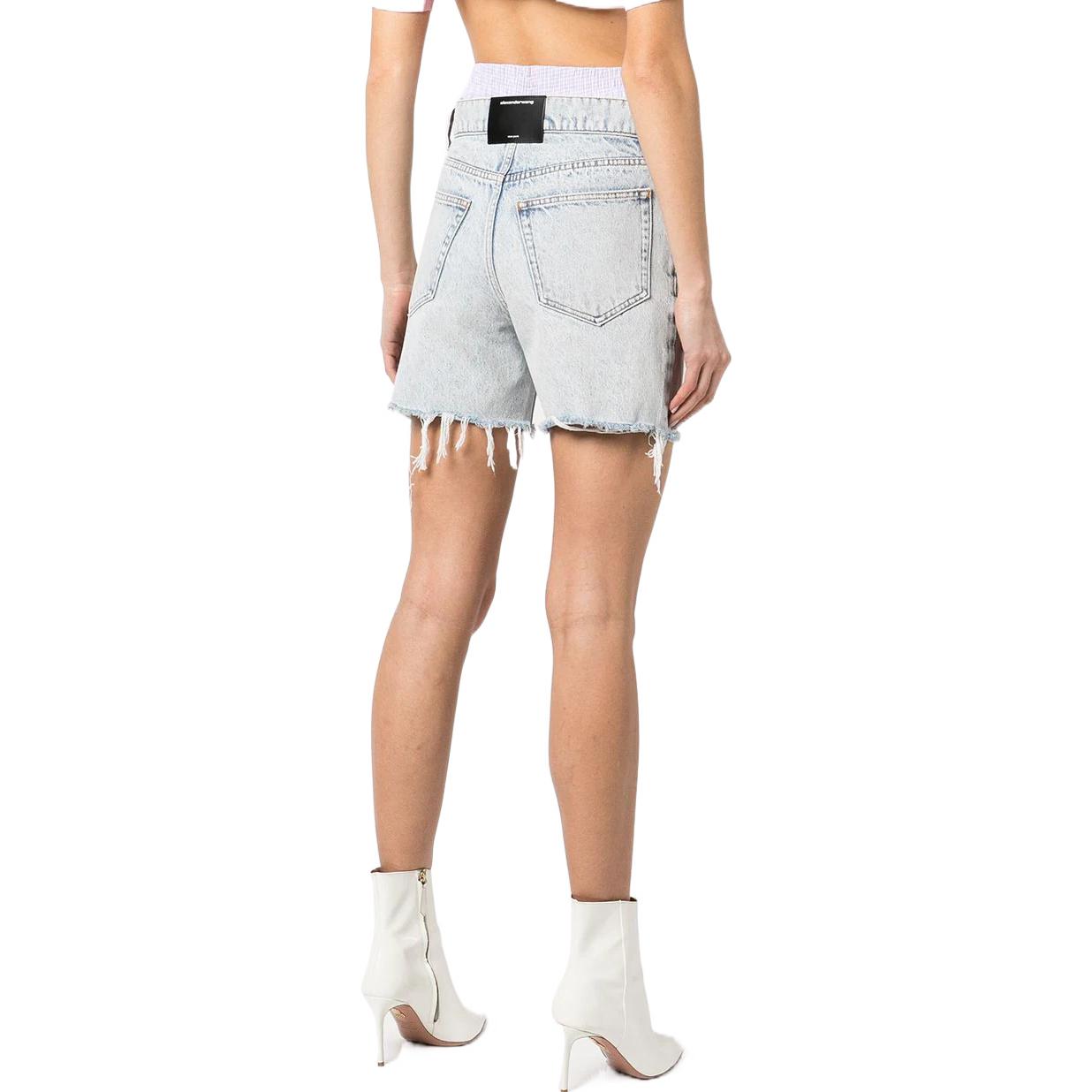 (Women) Alexander Wang Logo Waist Denim Shorts 4DC2224109-270 圖 5