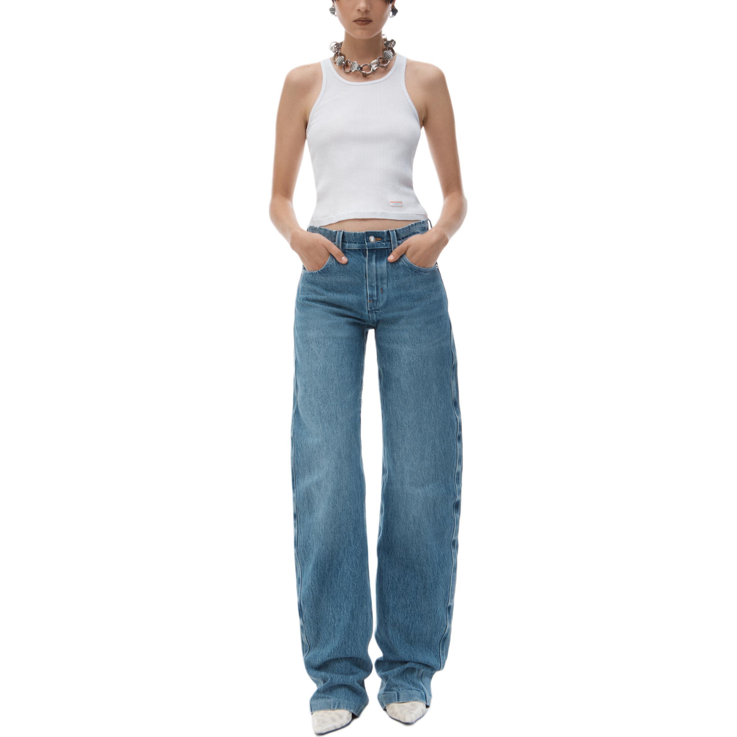(Women) Alexander Wang Low-Rise Washed Effect Denim Jeans Women Indigo 1WC1254599473 圖 5