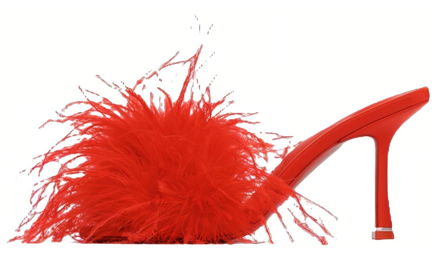 (W) Alexander Wang Lulu 85 Sandal 'Red Feather Satin'