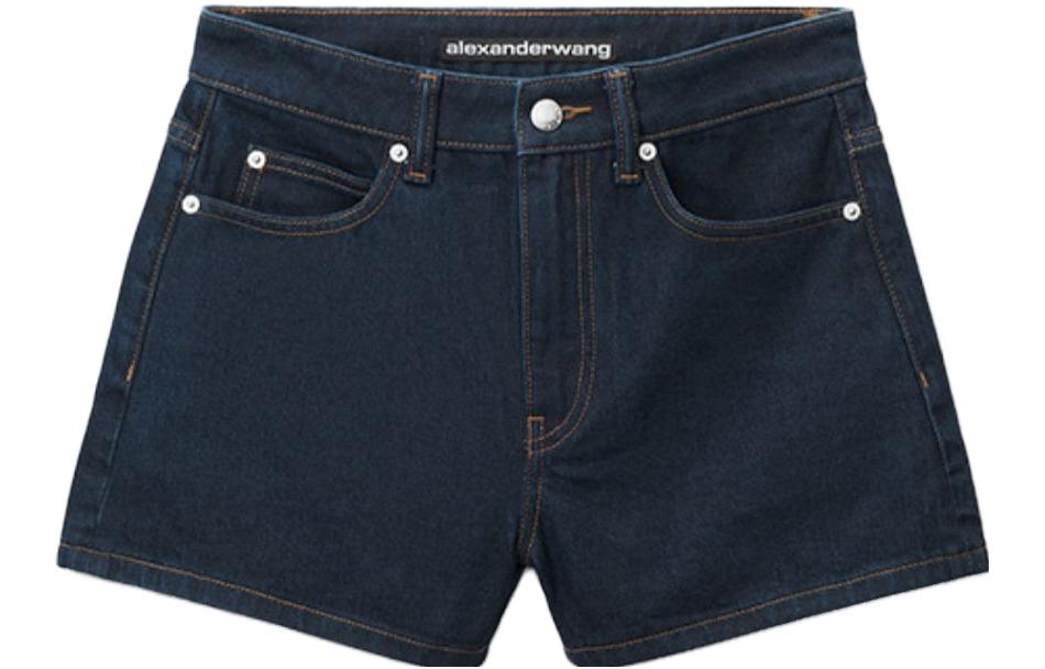 (Women) Alexander Wang Mid-Rise Denim Shorts Bright Indigo Blue 4DC3234131-486A