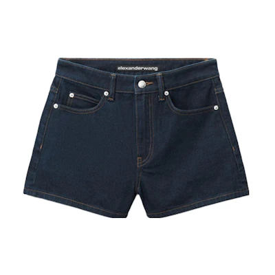 (Women) Alexander Wang Mid-Rise Denim Shorts Bright Indigo Blue 4DC3234131-486A