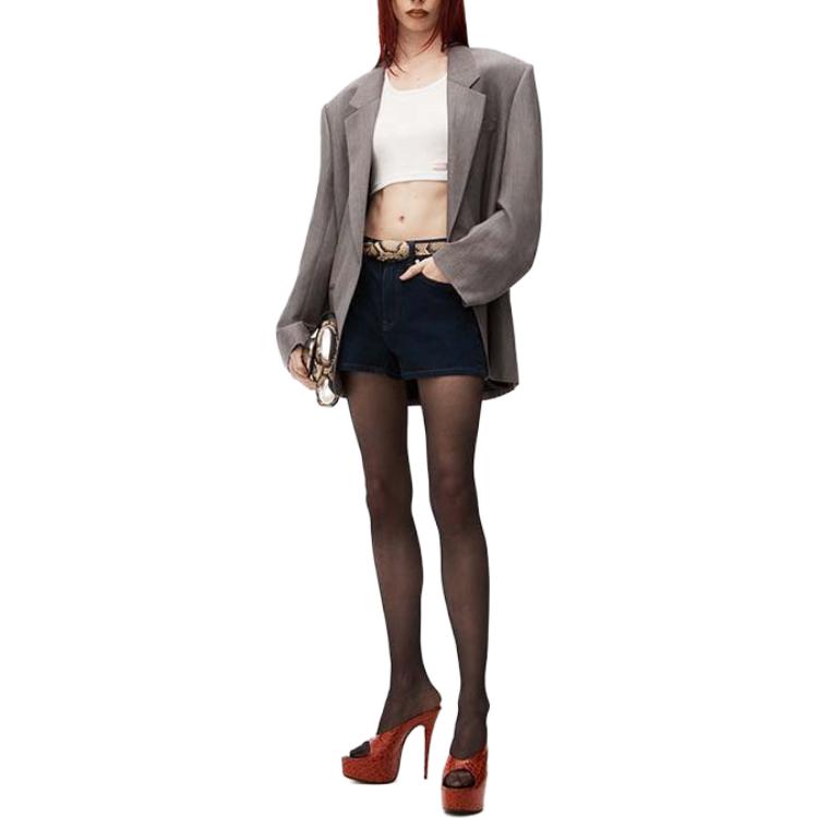 (Women) Alexander Wang Mid-Rise Denim Shorts Bright Indigo Blue 4DC3234131-486A 圖 5