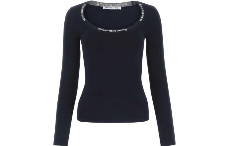 Order (Women) Alexander Wang Midnight Blue Logo Knit Sweater 4KC1211024409