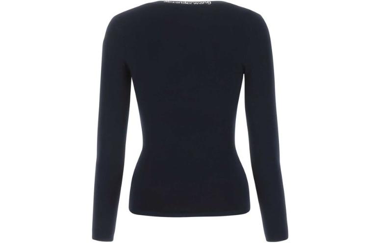 Lookbook (Women) Alexander Wang Midnight Blue Logo Knit Sweater 4KC1211024409