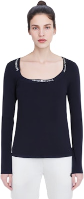 (Women) Alexander Wang Midnight Blue Logo Knit Sweater 4KC1211024409 Shop (Women) Alexander Wang Midnight Blue Logo Knit Sweater 4KC1211024409