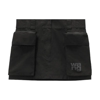 (Women) Alexander Wang Minimalist Logo High-Waist Fitted Skirt Women Black 4WC3245061-001