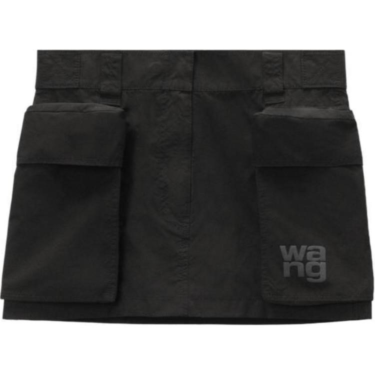 Order (W) アレキサンダーワン ミニマリストロゴ ハイウエスト フィットスカート 女性用 ブラック 4WC3245061-001