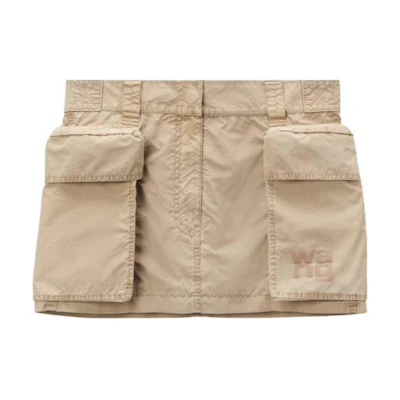 (Women) Alexander Wang Minimalist Loose Fit Casual Short Skirt for Women - Khaki 4WC3245061-210