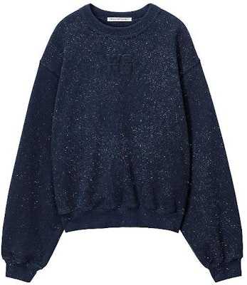 (W) Alexander Wang Blaus Biru Navy Bersulam Lengan Panjang Sweatshirt Wanita. 4CC3231658-065 Order (W) Alexander Wang Blaus Biru Navy Bersulam Lengan Panjang Sweatshirt Wanita. 4CC3231658-065