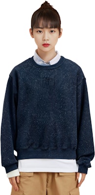 (W) Alexander Wang Blaus Biru Navy Bersulam Lengan Panjang Sweatshirt Wanita. 4CC3231658-065 Details for (W) Alexander Wang Blaus Biru Navy Bersulam Lengan Panjang Sweatshirt Wanita. 4CC3231658-065