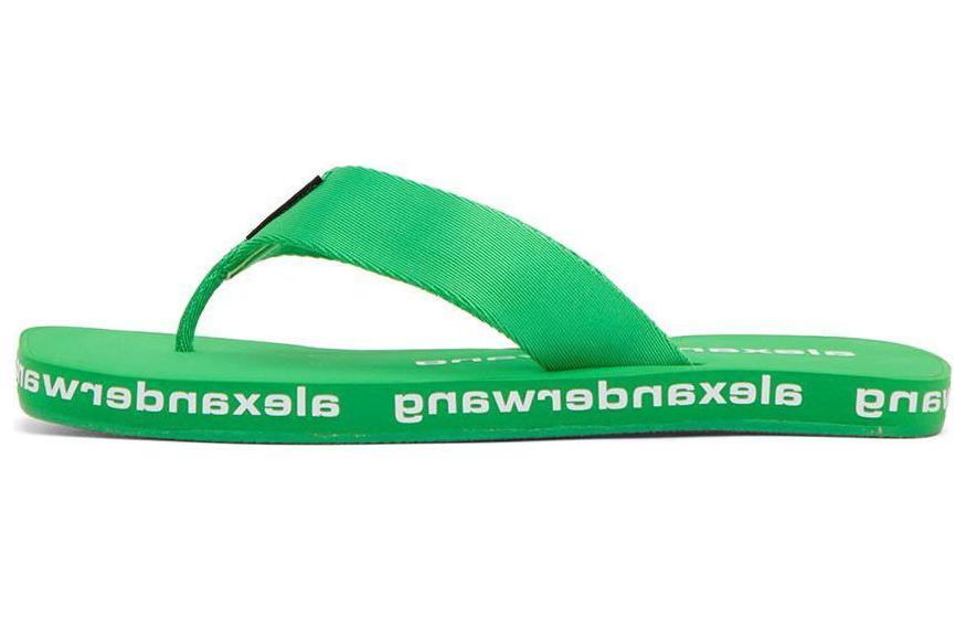 (W) Alexander Wang Nylon Fashion Slide 'Green Herringbone'