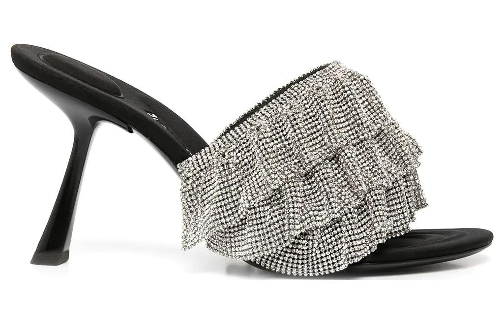 Lookbook (Women) Alexander Wang Open-Toe Sock Sandal 'Black Silver' 30123S014001