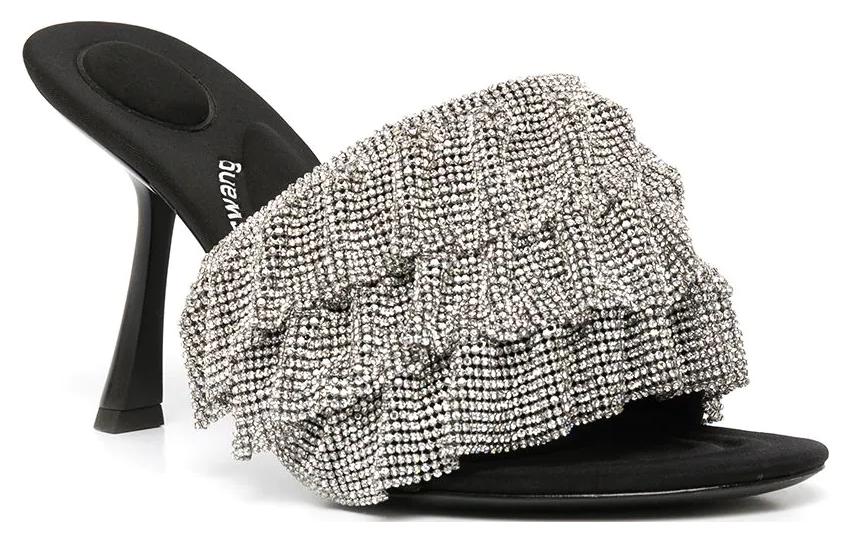 Shop (Women) Alexander Wang Open-Toe Sock Sandal 'Black Silver' 30123S014001