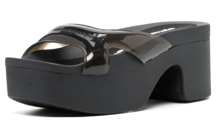(Women) Alexander Wang Open Toe Chunky Heel Slide 'Black' 30223F033001